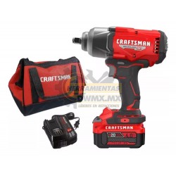 KIT LLAVE DE IMPACTO INALAMBRICA 20V SIN ESCOBILLAS 1/2PULG CRAFTSMAN CMCF940M1